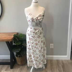 White Floral Midi Dress